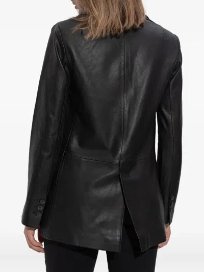 Allsaints Leather Deri Blazer In Black