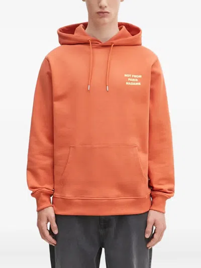 Drôle De Monsieur Nfpm Hooded Cotton Sweatshirt In Orange
