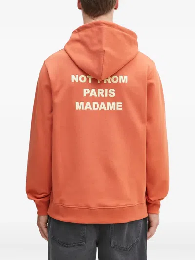 Drôle De Monsieur Nfpm Hooded Cotton Sweatshirt In Orange