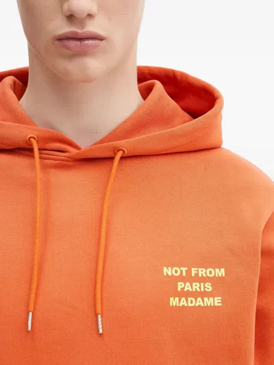 Drôle De Monsieur Nfpm Hooded Cotton Sweatshirt In Orange