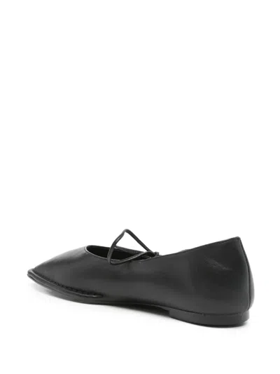 Alohas Square-toe Lace-up Ballet Flats In Black