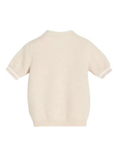 Brunello Cucinelli Bernie Knit Polo Shirt In Neutral