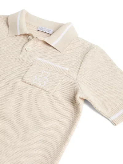 Brunello Cucinelli Bernie Knit Polo Shirt In Neutral