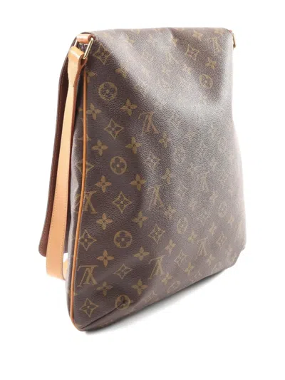 Pre-owned Louis Vuitton 2001 Musette Monogram Flap Shoulder Bag In Brown