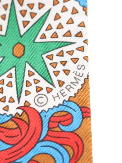 Pre-owned Hermes 2021 De L'ombrelle Aux Duels Vieux Ribbon Scarf