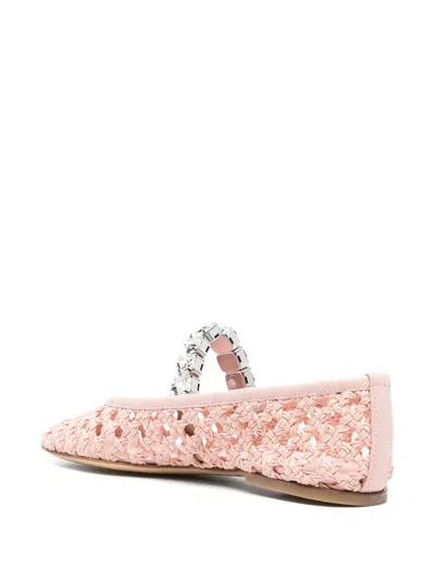 Casadei Versilia Crystal-embellished Ballet Flats In Pink