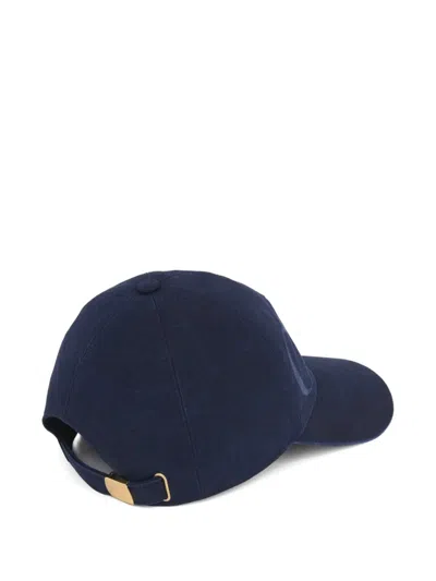 Chloé Faded Cotton Cap With Curved Brim In Blue