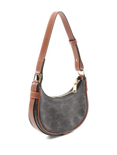 Pre-owned Celine 2010s Ava Mini Triomphe Shoulder Bag In Brown