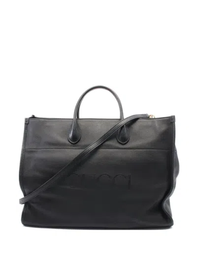 Pre-owned Gucci 2010s Leather Tote Bag In Black