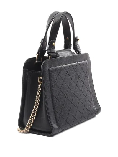 Pre-owned Chanel 2016 Matelasse Click Label Shoulder Bag In Black