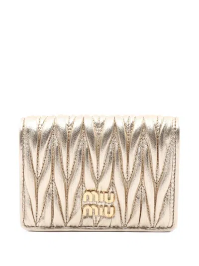 Pre-owned Miu Miu 2020s Matelasse Leather Wallet