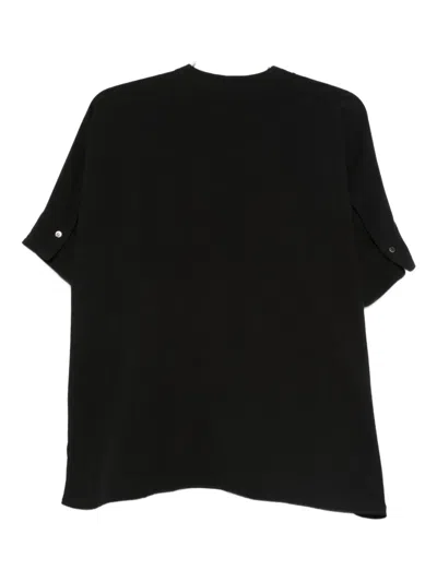 Blanca Vita Button-fastening Short-sleeve Shirt In Black