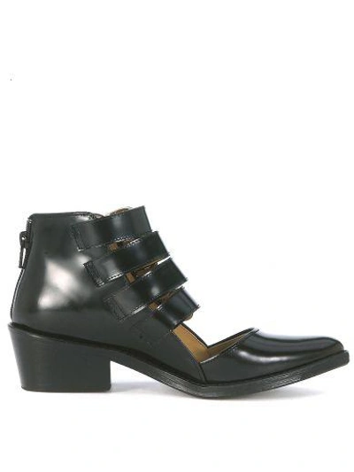 Shop Toga Pulla Ankle Boots In Black Brushed Leather In Nero