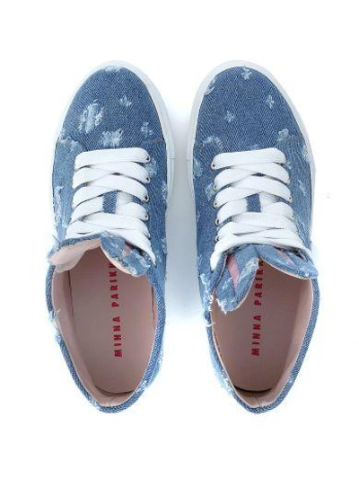 Shop Minna Parikka Sneaker In Blu Jeans Fabric