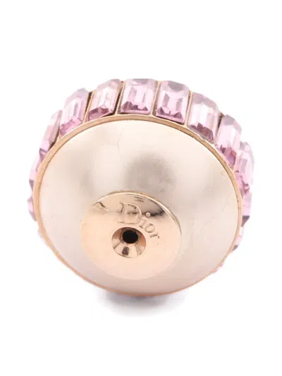 Pre-owned Dior 2000s Pearl Rhinestone Earrings
