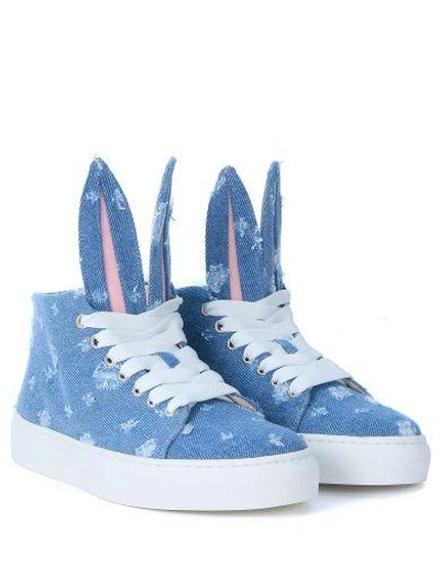 Shop Minna Parikka Sneaker In Blu Jeans Fabric