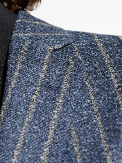 Etro Classic Pinstripe Blazer In Tailored Style In Blue