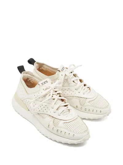 Pre-owned Tod's Vintage Leather Sneakers In White