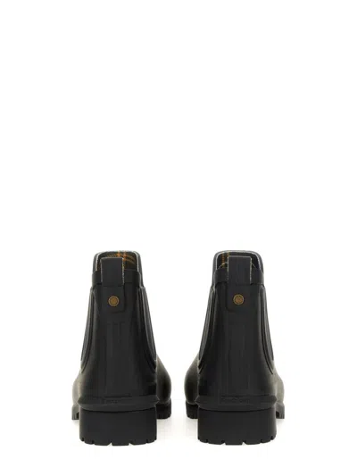 Barbour Wilton Black Rubber Welly Boots In Black