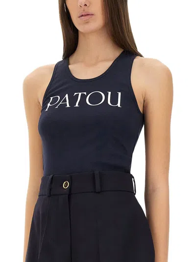 Patou Tank Top With Logo In Blue