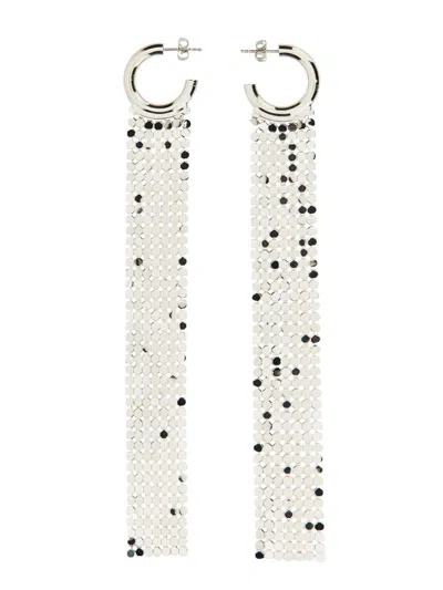 Rabanne Cascading Silver Earrings With Butterfly Clasp In Metallic