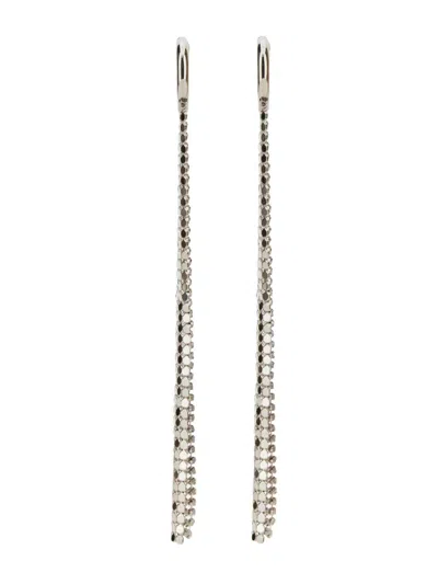 Rabanne Cascading Silver Earrings With Butterfly Clasp In Metallic