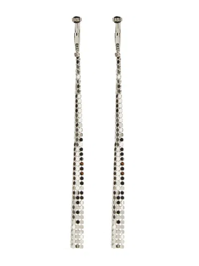 Rabanne Cascading Silver Earrings With Butterfly Clasp In Metallic