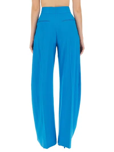 Attico Gary Stretch Wool Wide-leg Pant In Blue