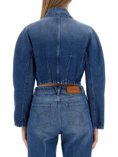 Versace Denim Jacket In Blue