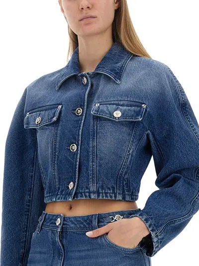 Versace Denim Jacket In Blue