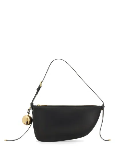 Burberry Curved Shape Gold-tone Hardware Shoulder Bag In Black