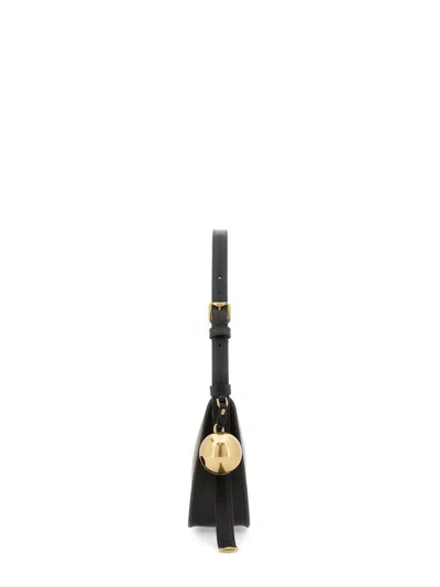 Burberry Curved Shape Gold-tone Hardware Shoulder Bag In Black