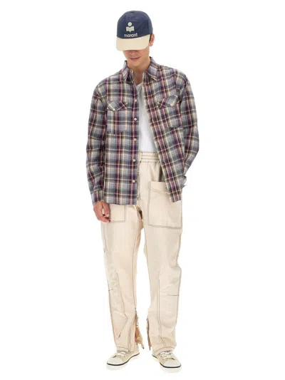 Isabel Marant Plaid Pattern Shirt With Button-down Collar In Multi