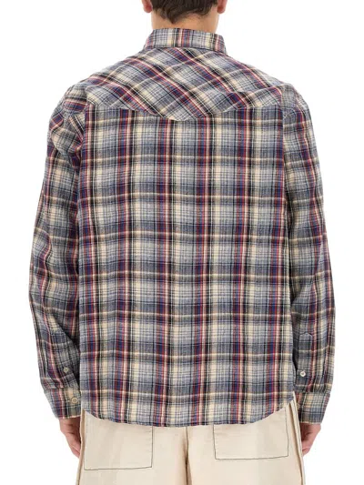 Isabel Marant Plaid Pattern Shirt With Button-down Collar In Multi