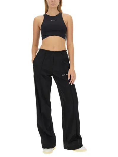 Palm Angels Black Training Crop Sport Top