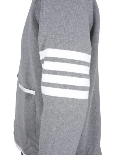 Thom Browne 4-bar Stripe Mini Cardigan In Gray