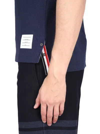 Thom Browne Striped Crewneck T-shirt In Blue
