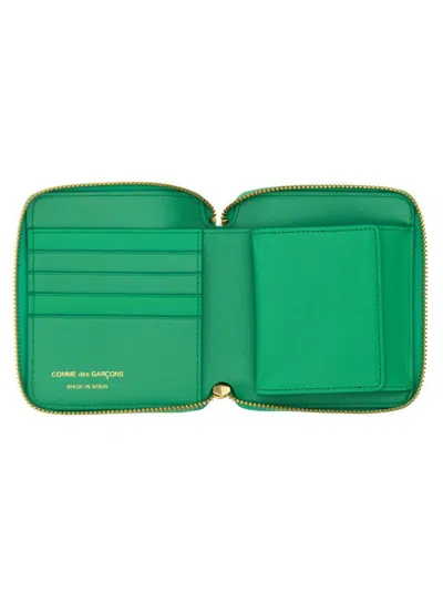 Comme Des Garçons Zip Around Wallet Unisex In Green