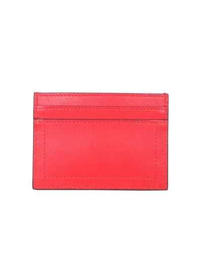Moschino Couture Card Holder With Gold Plaque In Red
