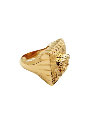 Versace Medusa Signet Band Ring In Gold