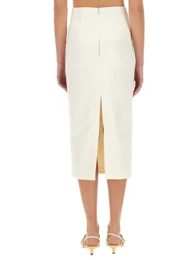Self-portrait Satin Midi Skirt With 3d Flowers