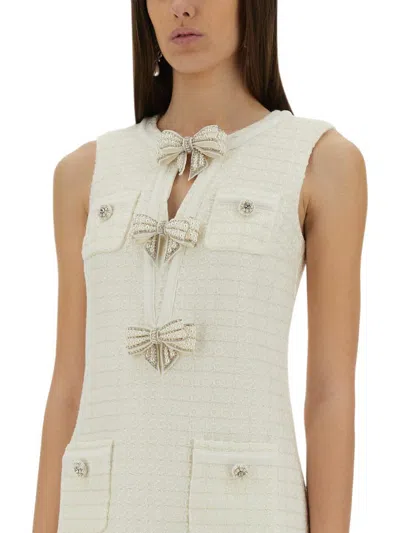 Self-portrait Bouclé Mini Dress With Bow