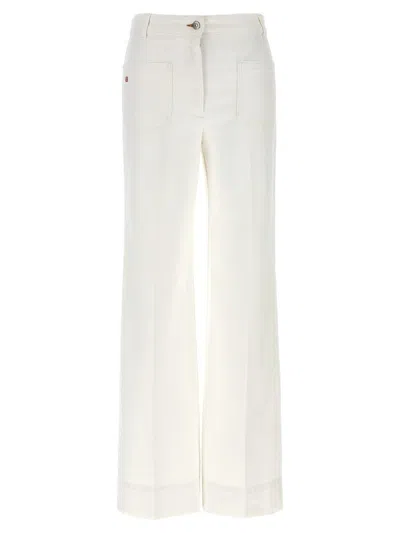 Victoria Beckham Womens Washed White Alina Flared-leg Denim Jeans In White