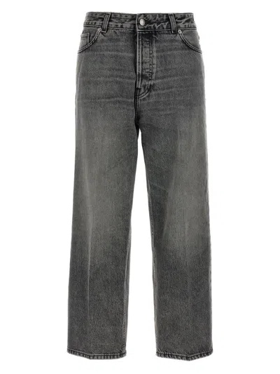 Haikure 'korea' Grey Jeans With Faded Effect And Logo Patch On The Back