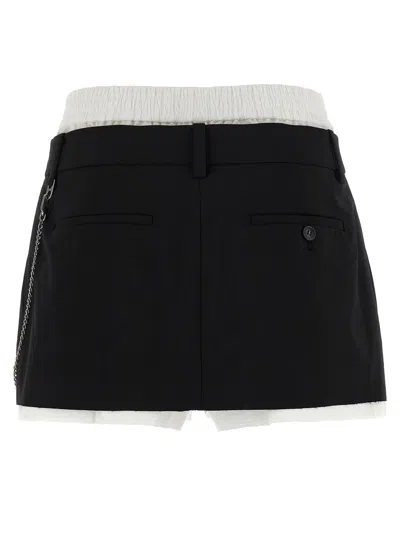 Alexander Wang Pre-styled Pleated Skort With Chain Clothing In Black