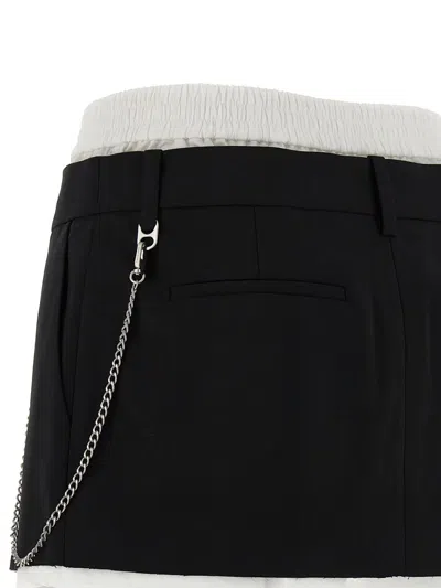 Alexander Wang Pre-styled Pleated Skort With Chain Clothing In Black