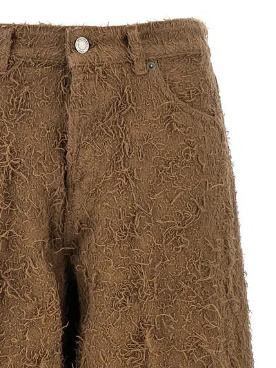 Haikure Becky Fur-effect Cotton Jeans In Brown