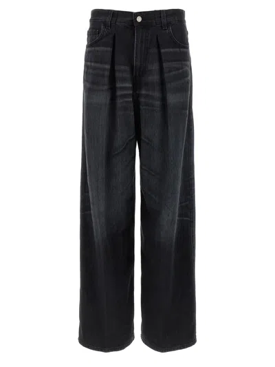 Haikure Black Jeans With Belt Loops And Logo Patch On The Rear
