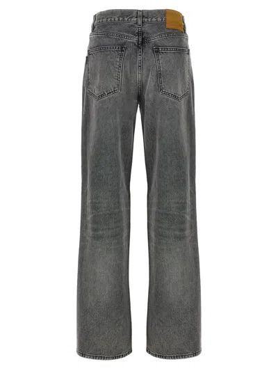 Haikure 'korea' Grey Jeans With Faded Effect And Logo Patch On The Back In Gray