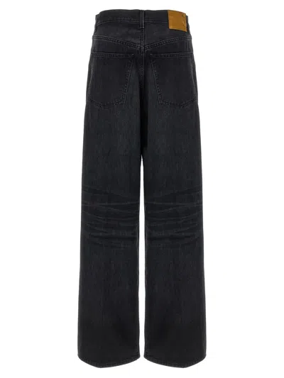 Haikure Black Jeans With Belt Loops And Logo Patch On The Rear